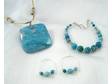Turquoise dyed jasper - 3 piece set - necklace,  bracelet